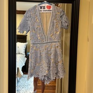 Blue and Nude Lace Romper Size 6